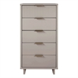 Pemberly Row Tall & Narrow Engineered Wood Dresser in Light Gray
