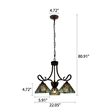 Pemberly Row Mission 3-Light Glass Mini Chandelier in Bronze/Blue