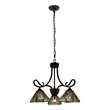 Pemberly Row Mission 3-Light Glass Mini Chandelier in Bronze/Blue