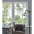Pemberly Row Modern 1-Light Metal Reading Floor Lamp in Bronze