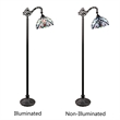Pemberly Row Modern 1-Light Metal Reading Floor Lamp in Bronze