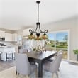 Pemberly Row Dragonfly 3-Light Glass Mini Chandelier in Dark Bronze