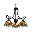 Pemberly Row Dragonfly 3-Light Glass Mini Chandelier in Dark Bronze