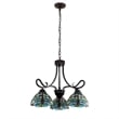 Pemberly Row Dragonfly 3-Light Glass Mini Chandelier in Dark Bronze