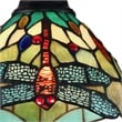 Pemberly Row Dragonfly 3-Light Glass Mini Chandelier in Dark Bronze