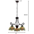Pemberly Row Dragonfly 3-Light Glass Mini Chandelier in Dark Bronze