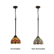 Pemberly Row Dragonfly 1-Light Glass Mini Pendant in Dark Bronze