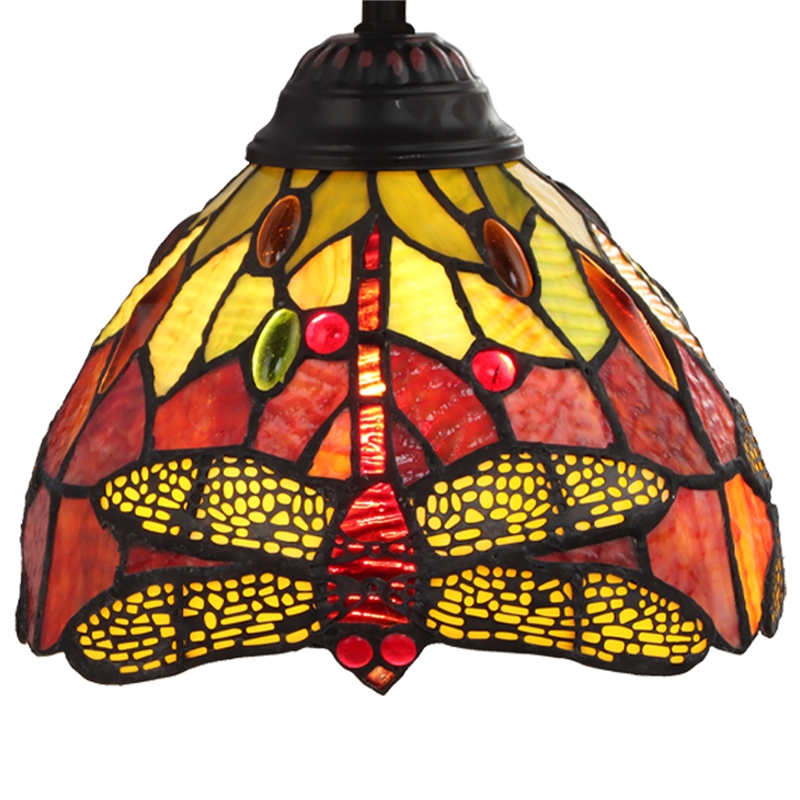 Pemberly Row Dragonfly 1-Light Glass Mini Pendant in Dark Bronze