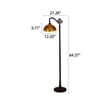 Pemberly Row Dragonfly 1-Light Metal Floor Lamp in Dark Bronze/Red