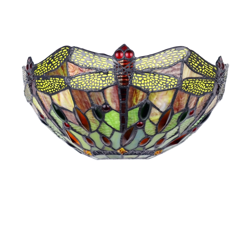 Pemberly Row Dragonfly 1-Light Glass Wall Sconce in Multi-Color