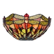 Pemberly Row Dragonfly 1-Light Glass Wall Sconce in Multi-Color