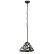 Pemberly Row Mission 1-Light Glass Mini Pendant in Blackish Bronze