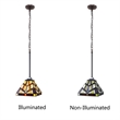 Pemberly Row Mission 1-Light Glass Mini Pendant in Blackish Bronze