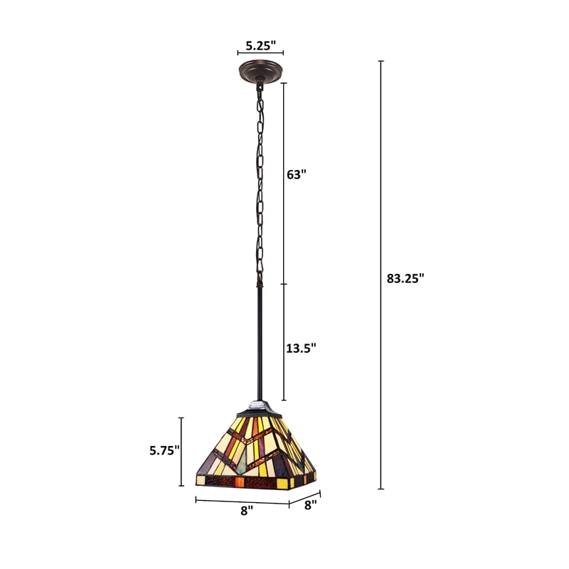 Pemberly Row Mission 1-Light Glass Mini Pendant in Blackish Bronze