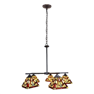 Pemberly Row Mission 5-Light Glass Chandelier in Multi-Color