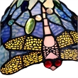 Pemberly Row Dragonfly 1-Light Glass Table Lamp in Multi-Color