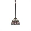 Pemberly Row Modern 1-Light Glass Mini Pendant in Multi-Color