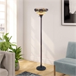 Pemberly Row Modern 1-Light Metal Torchiere Lamp in Dark Bronze