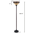 Pemberly Row Modern 1-Light Metal Torchiere Lamp in Dark Bronze