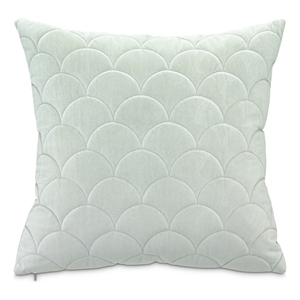 Pemberly Row 21x21&quot Square Contemporary Velvet Accent Pillow in Aqua in Set of 2