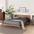 Pemberly Row Modern Wood Queen Size Platform Bed in Walnut Brown