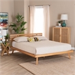 Pemberly Row Modern Wood Queen Size Platform Bed in Rustic Brown