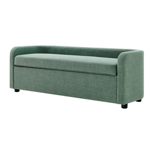 Pemberly Row 17.5&quot Fabric Storage Bench in Meridian Sea Green