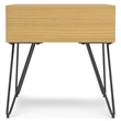 Pemberly Row Square Wood End Table with Hairpin Legs in Oak Brown