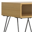 Pemberly Row Square Wood End Table with Hairpin Legs in Oak Brown