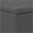 Pemberly Row Square Transitional Wood Storage Ottoman in Slate Gray