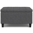 Pemberly Row Square Transitional Wood Storage Ottoman in Slate Gray