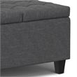 Pemberly Row Square Transitional Wood Storage Ottoman in Slate Gray