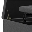 Pemberly Row Square Transitional Wood Storage Ottoman in Slate Gray
