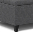 Pemberly Row Square Transitional Wood Storage Ottoman in Slate Gray