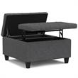 Pemberly Row Square Transitional Wood Storage Ottoman in Slate Gray