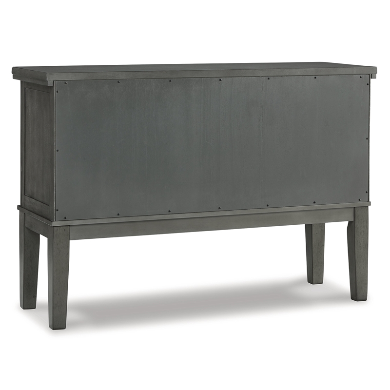 Pemberly Row Contemporary Wood Dining Server in Antiqued Gray