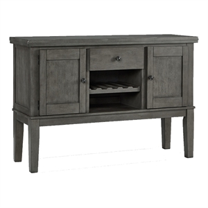 Pemberly Row Contemporary Wood Dining Server in Antiqued Gray