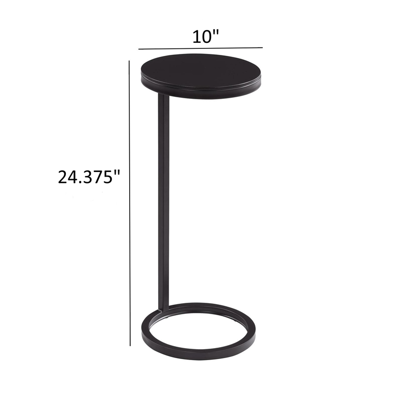 Pemberly Row Round Modern Metal Accent Table in Antique Bronze