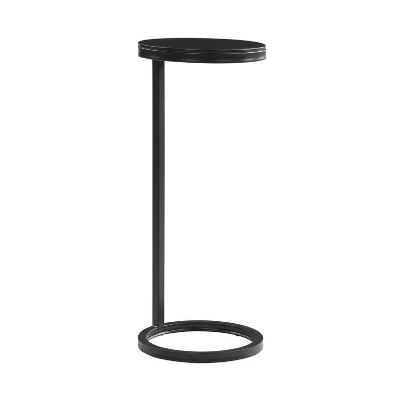 Pemberly Row Round Modern Metal Accent Table in Antique Bronze