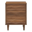 Pemberly Row 2-Drawer Wood Nightstand with Tapered Legs in Walnut