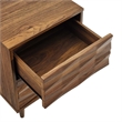 Pemberly Row 2-Drawer Wood Nightstand with Tapered Legs in Walnut