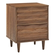 Pemberly Row 2-Drawer Wood Nightstand with Tapered Legs in Walnut