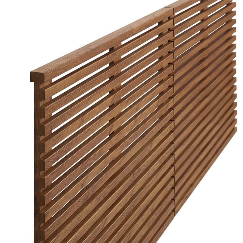 Pemberly Row Wall Mount Modern Wood King Headboard in Walnut