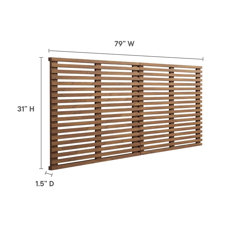 Pemberly Row Wall Mount Modern Wood King Headboard in Walnut