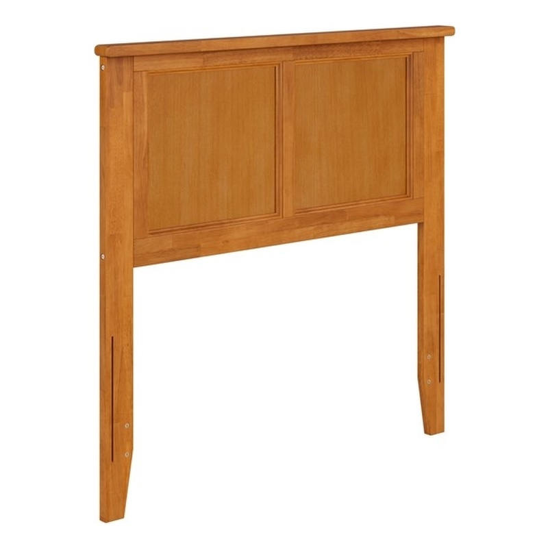 Pemberly Row Madison Twin Solid Wood Panel Headboard in Light Toffee