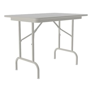 Pemberly Row 24&quot x 36&quot Metal Keyboard-Height Folding Table in Gray Granite