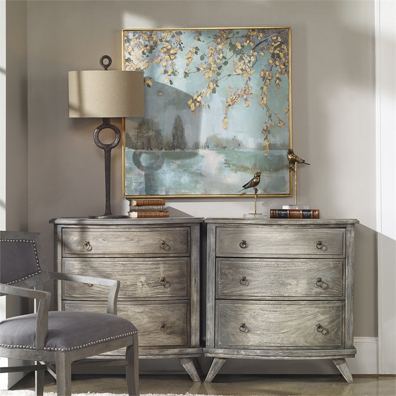 Pemberly Row Contemporary Fir Wood Landscape Art in Multi-Color