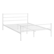 Pemberly Row Powder Coated Sturdy Steel Full Platform Bed Frame in White