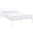 Pemberly Row Powder Coated Sturdy Steel Full Platform Bed Frame in White