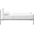 Pemberly Row Powder Coated Sturdy Steel Twin Platform Bed Frame in Gray